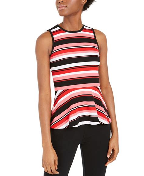 michael kors striped peplum top